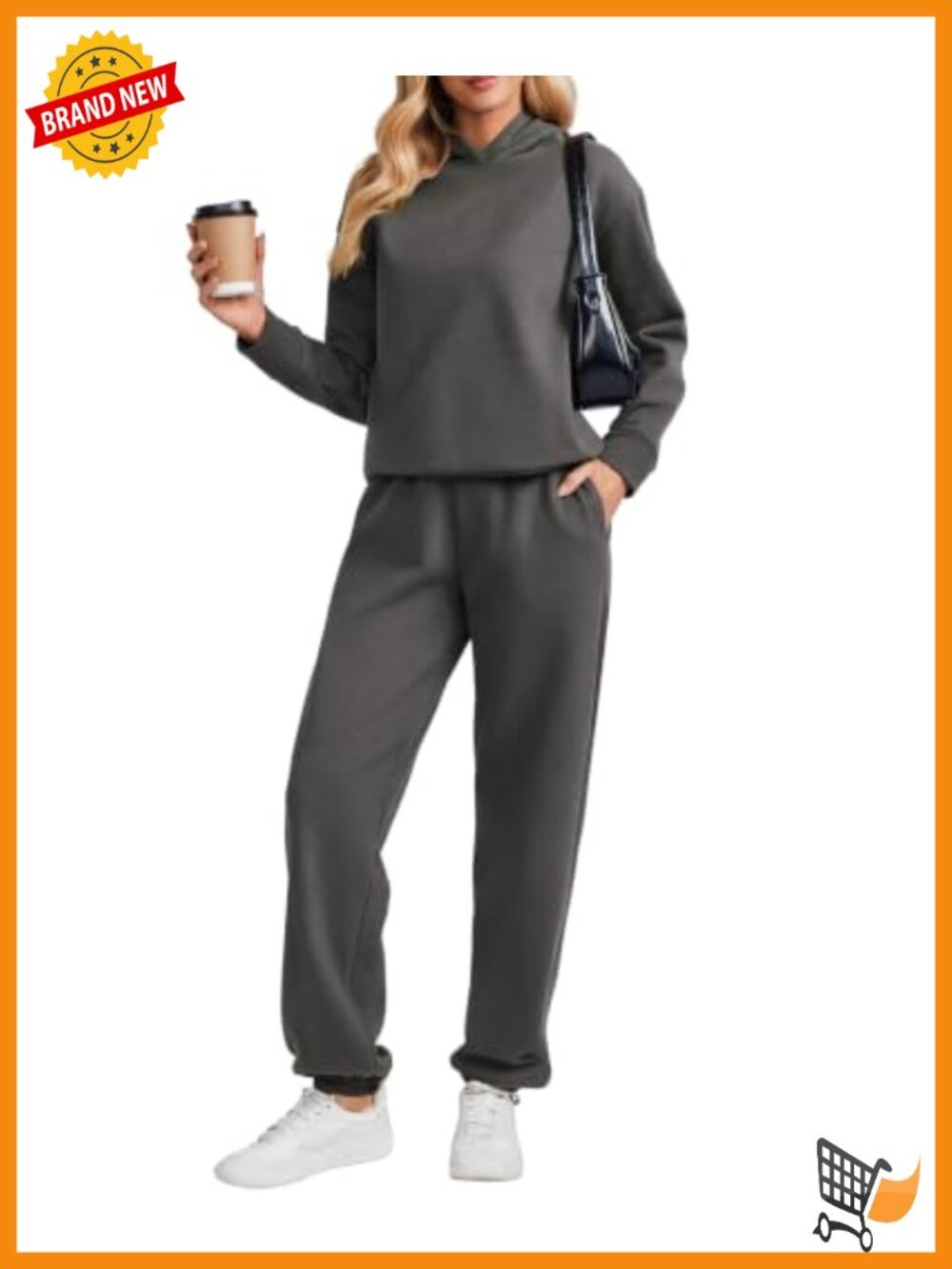 Fleece Lounge Set Drop Shoulder Hoodie Jogger Sweatsuit